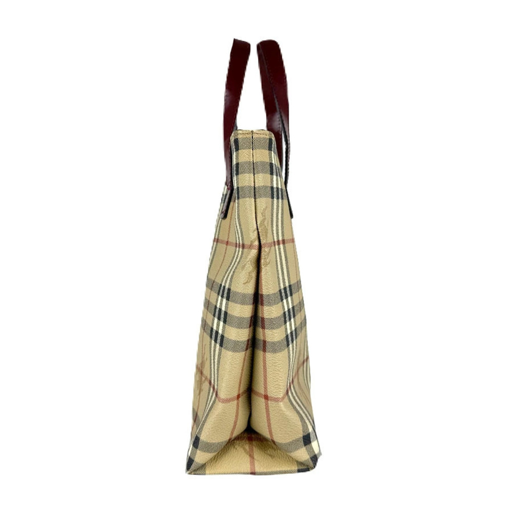 Burberry Red Burgundy leather handbag beige Red Tan